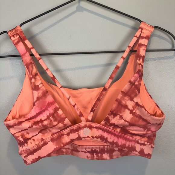 New without tag Athleta Womens Orange Tie Dye Sports Bra Size XS - Picture 2 of 4